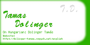 tamas dolinger business card